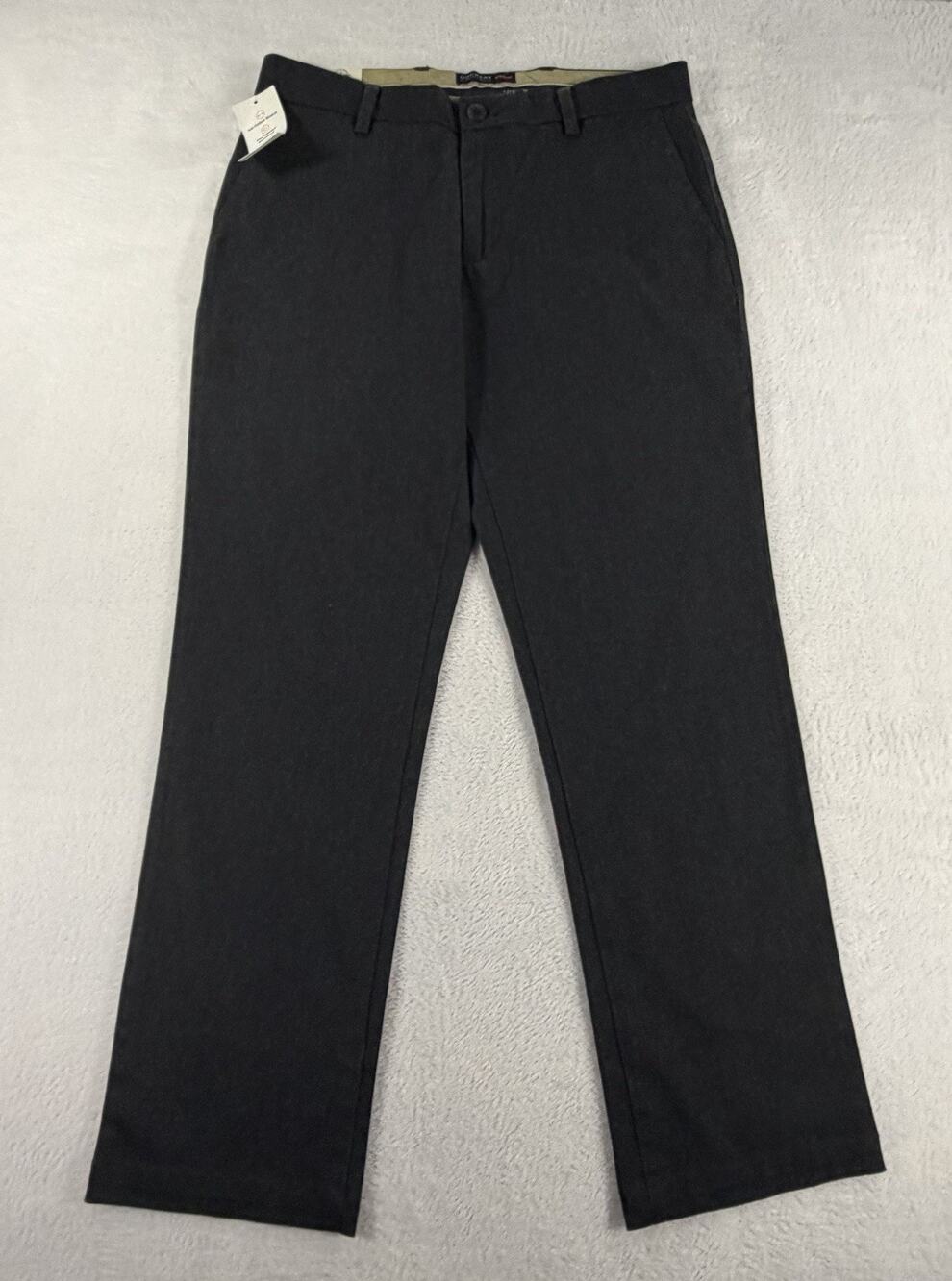 Dockers Mens Signature Khaki Straight Fit Lux Cotton Stretch Pants Grey 32x30 - Picture 1 of 6
